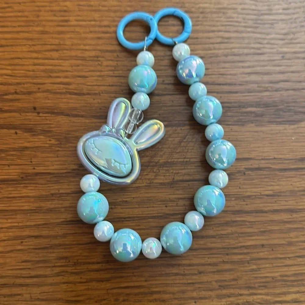 Beaded charm keychain